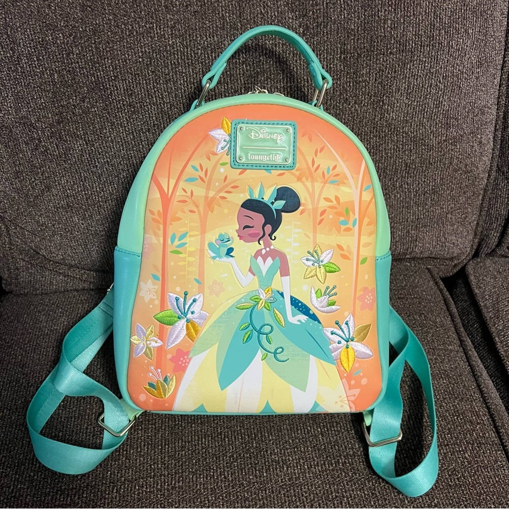 Loungetly Disney The Princess and the Frog Tiana Chibi Art Mini Backpack
